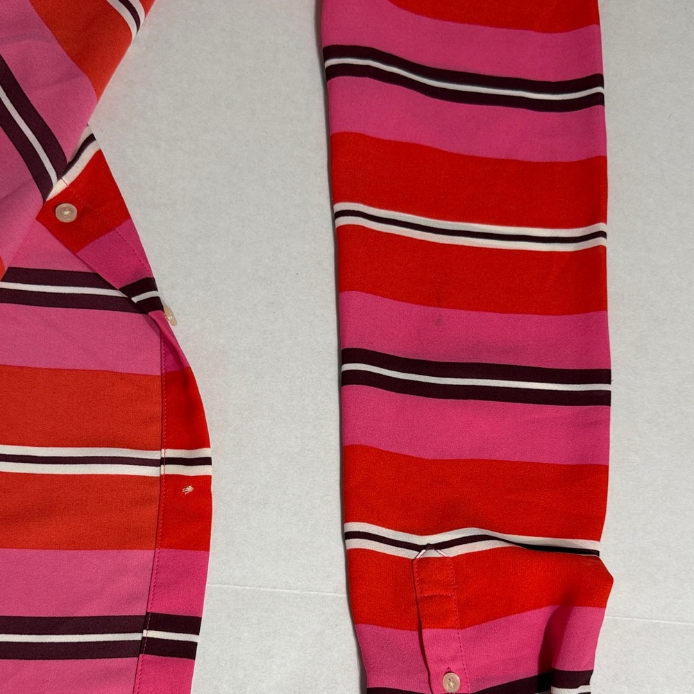 Banana Republic Red and Pink Striped Button Down Shirt - Picture 14 of 15